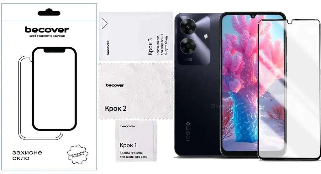 Скло захисне BeCover Realme Note 60 Black (713033) - фото 2