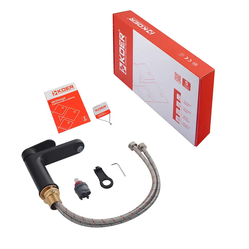 Смеситель для умывальника Koer KB-10030-05 KR5425 Черный матовый - фото 4