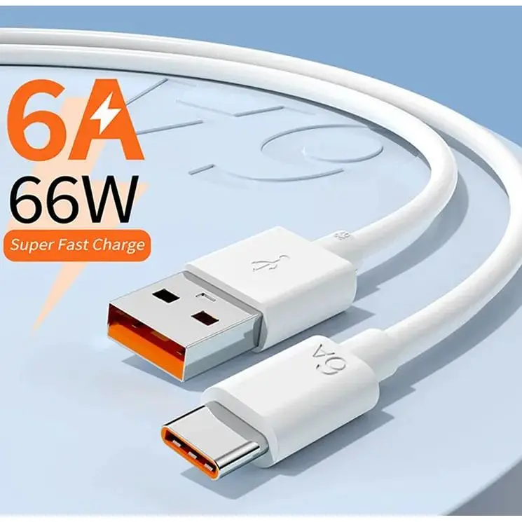 Кабель DK Super Fast Charge 66W / 6A 1m USB на Type-C / USB-C Data Cable для Huawei white - фото 4