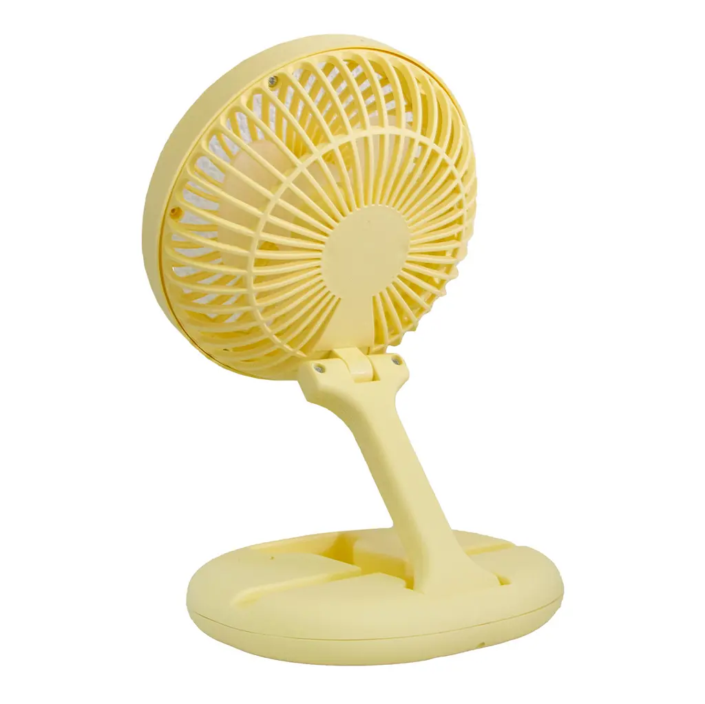 Вентилятор настільний Mini Fan W1646 жовтий, акумуляторний складаний, USB, 2 швидкості - фото 2