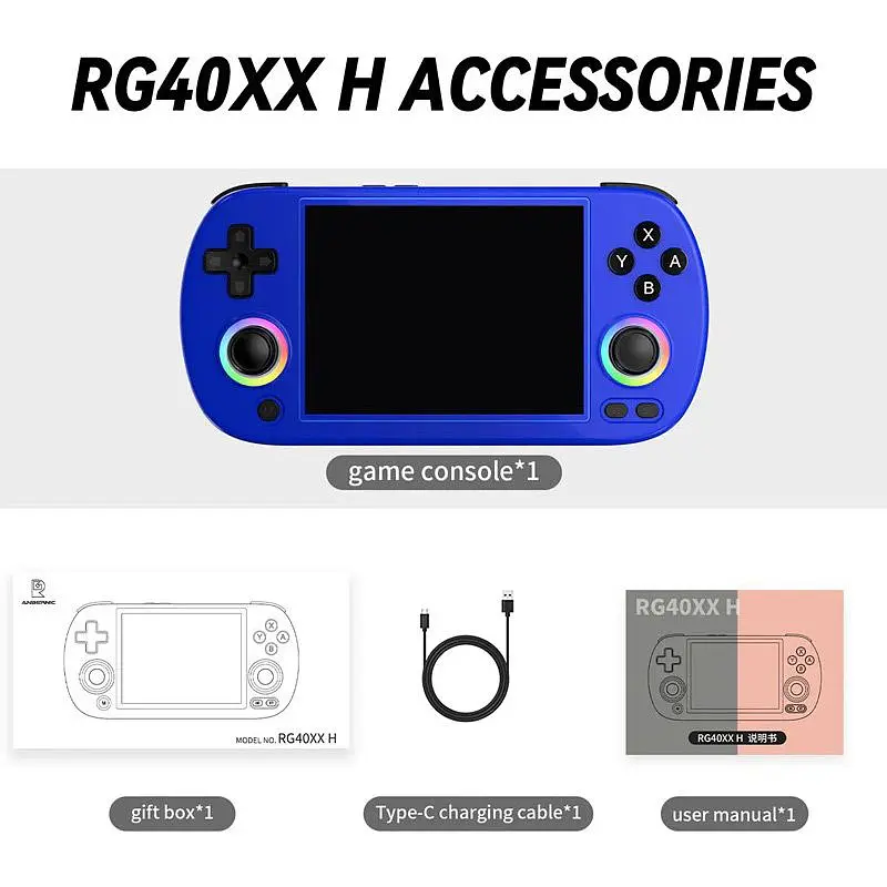 Ретро ігрова приставка Anbernic RG40XX H 64GB Blue [115724] - фото 3