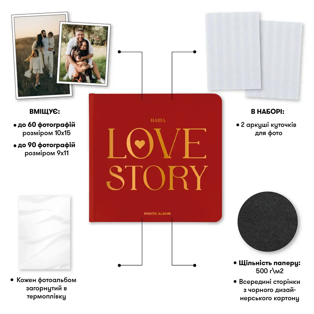Фотоальбом «Love story» червоний - фото 3