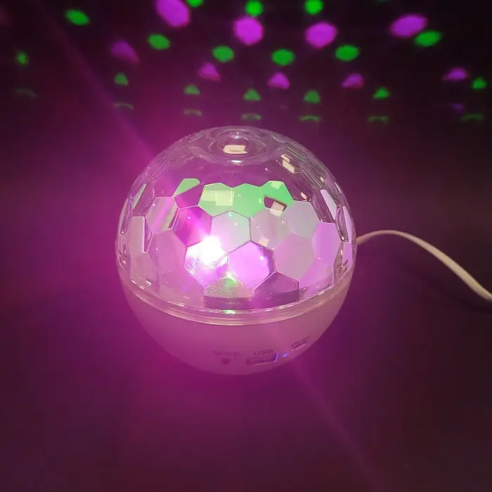 Світлодіодний диско-шар (дискошар) Led magic ball light з Bluetooth і пультом Білий - фото 5