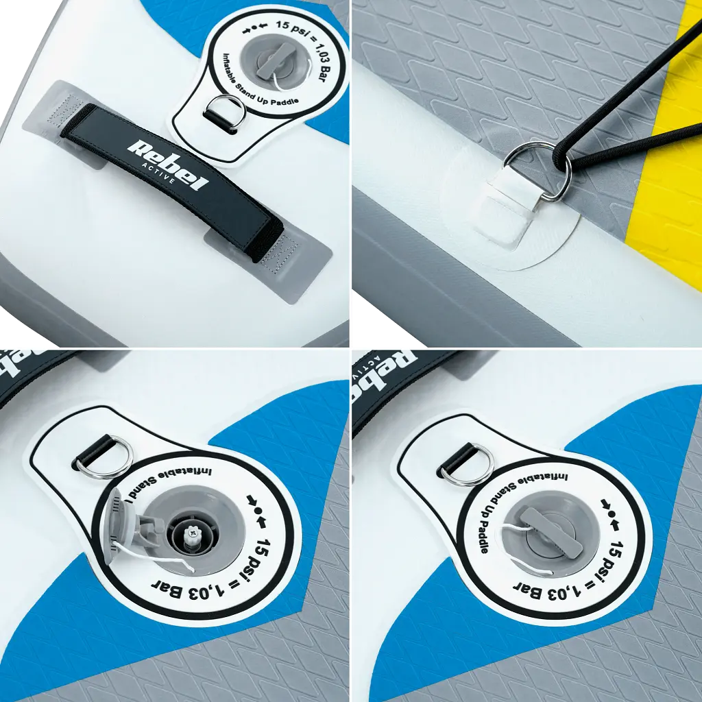 SUP доска Rebel Active 350 см с аксессуарами сапборд 150 кг 350 x 81 х 15 см White - фото 9