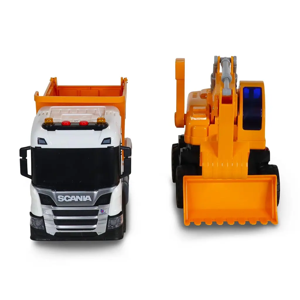 Ігровий набір серії "2 in 1 Truck" – САМОСКИД SCANIA І ЕКСКАВАТОР (світло, звук) TechnoDrive 8001KS - фото 2