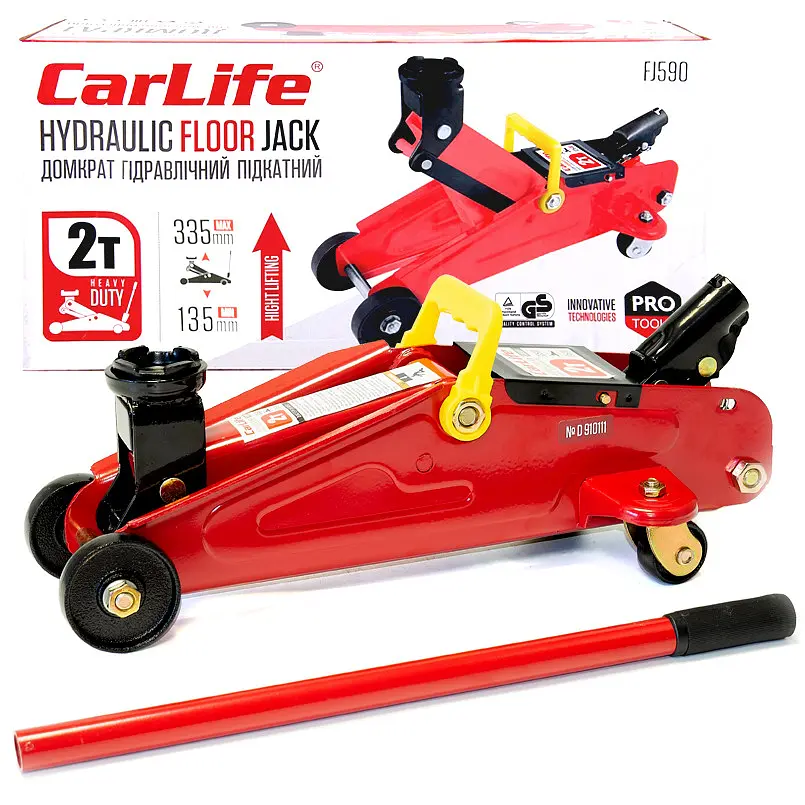 Домкрат підкатний CarLife 2 т 135-335 мм (FJ590) - фото 2