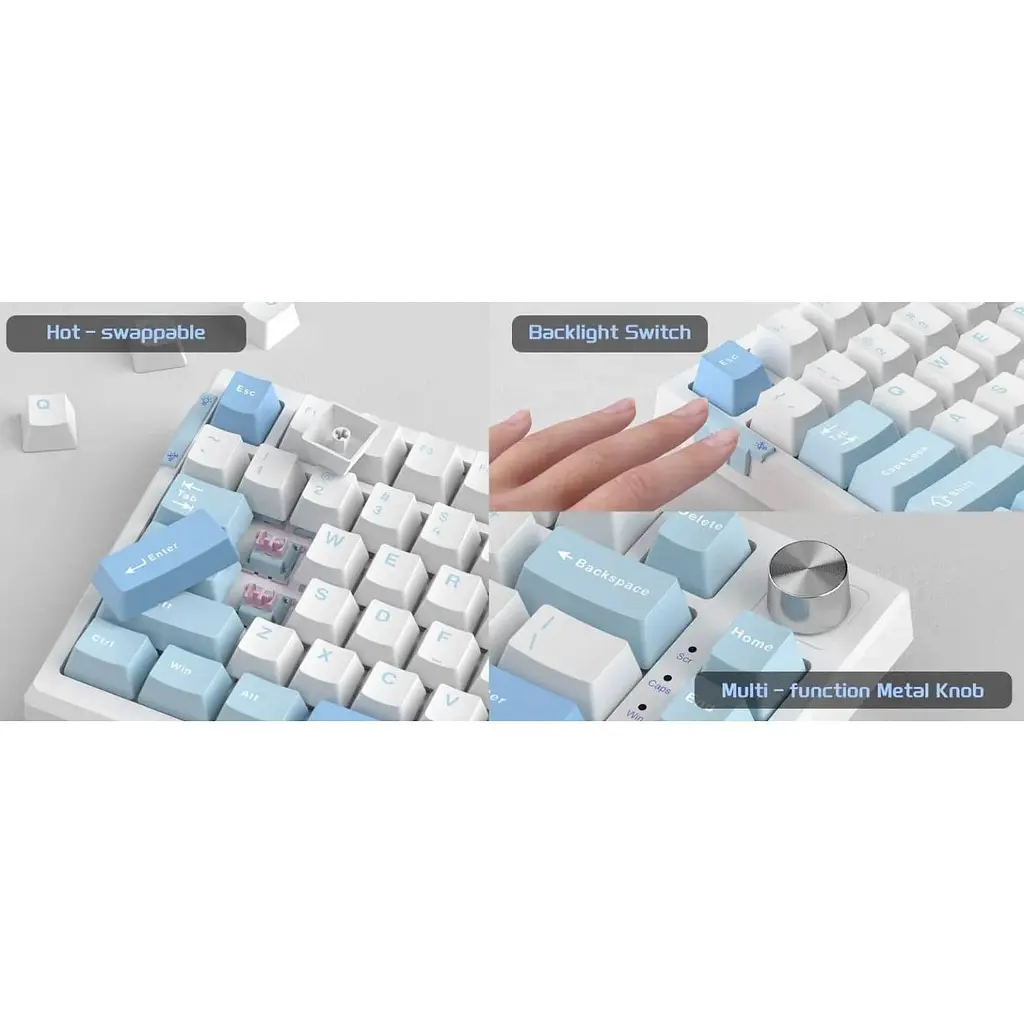 Клавіатура MageGee SKY 81 RGB Pink Bear Switch Ice Sea Blue (6971969728844-UA) [164303] - фото 11