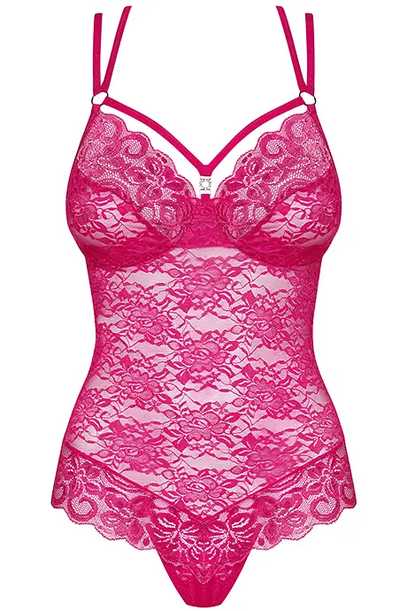 Боді Obsessive 860-TED-5 (Малиновий, S/M) Obsessive 85715 96904 - фото 3