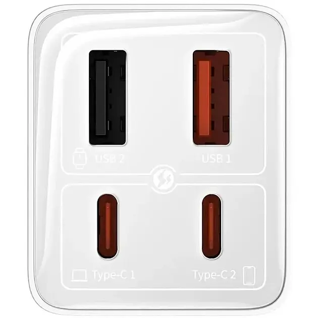Зарядний пристрій Baseus GaN6 Pro Fast Charger 2Type-C+2USB 65 W 4 порти (P10162701213-00) - фото 3