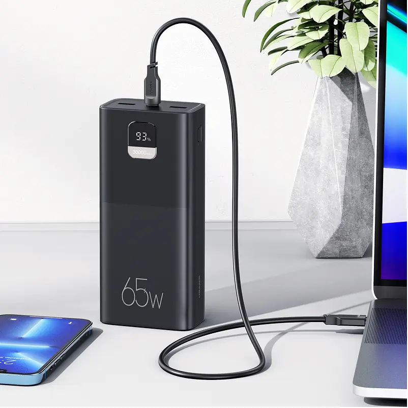 Powerbank USAMS 30000 mAh 65W Повербанк для ноутбука телефону зі швидкою зарядкою QC3.0 PD3.0 - фото 3