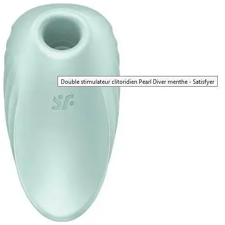 Вакуумный клиторальный стимулятор с вибрацией Satisfyer Pearl Diver Мятный - фото 3