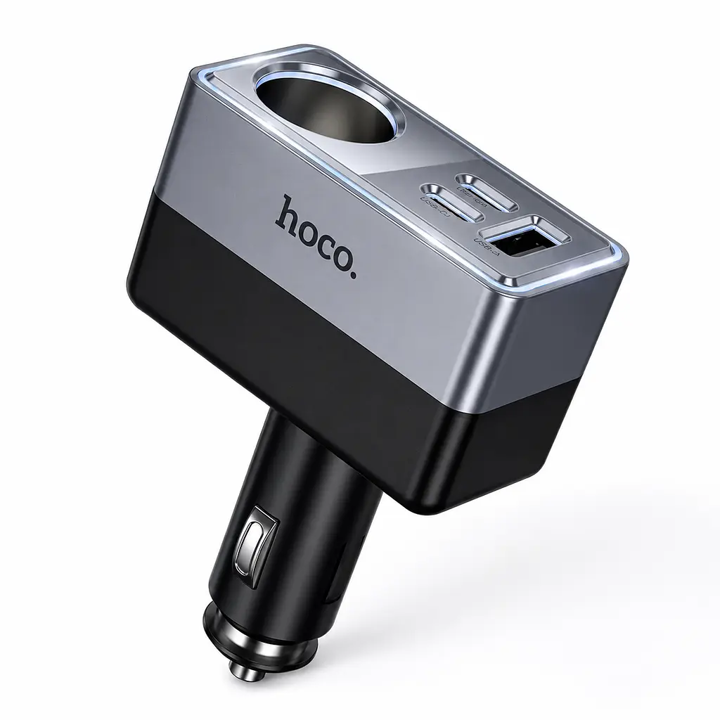 Розгалужувач прикурювача Hoco Z65A 2 розетки + 2 USB-C + USB-A 30W PD - фото 2