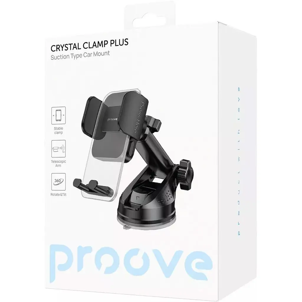 Автотримач Proove Crystal Clamp Plus Black (CHCSP0000001) [167452] - фото 3