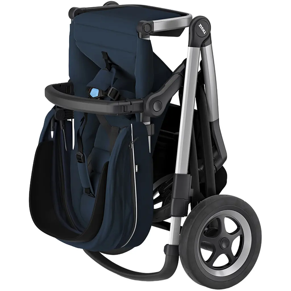 Детская коляска Thule Sleek Aluminum/Navy Blue [11000005] [107625] - фото 4