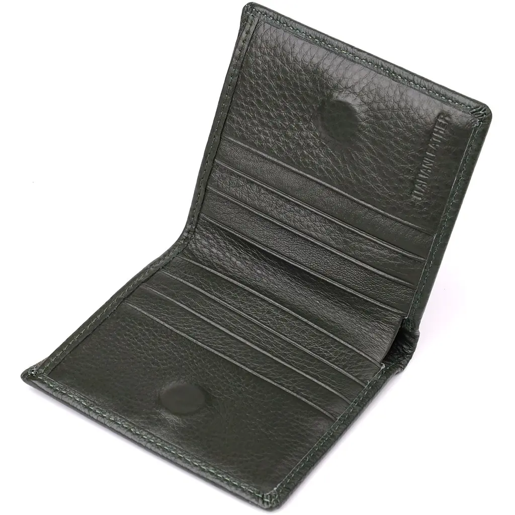 Жіночий гаманець на магніті з натуральної шкіри ST Leather 23093 зелений - фото 5