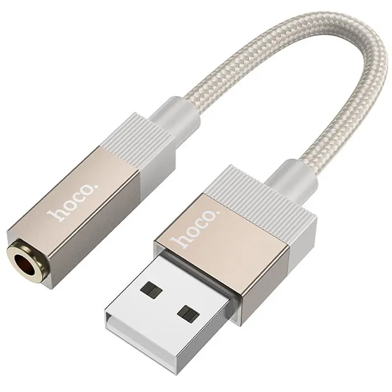 Перехідник Hoco UPA32D Clever USB to 3.5mm Gold - фото 3