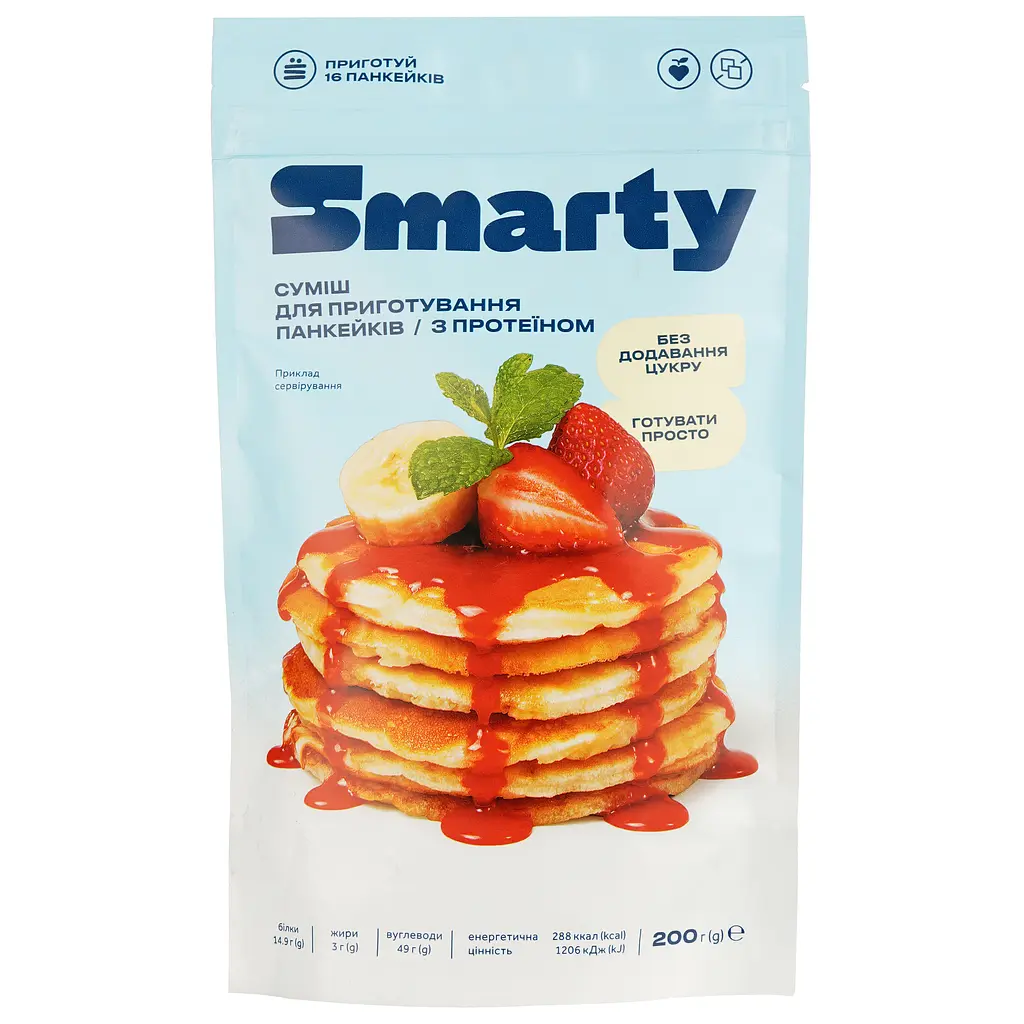 Суміш для приготування панкейків Smarty з протеїном 200 г - фото 2