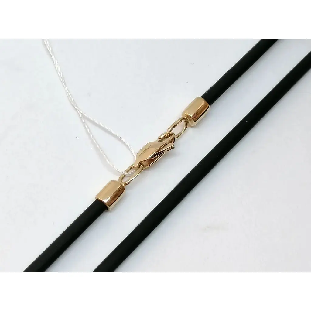 Ювелирный шнурок Империя золота из каучука с золотыми вставками. ПК008И 50 - фото 2