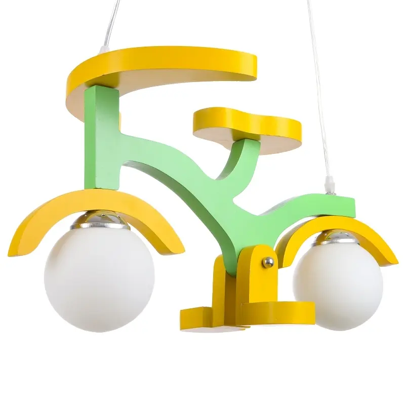 Люстра подвесная Brille деревянная для детской E27 60W Mix (KL-139S/2) - фото 2