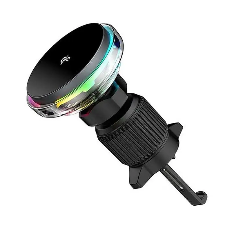 Автотримач із БЗУ CH-324 Aurora Qi2 15W Black Wiwu teh0029275 - фото 3