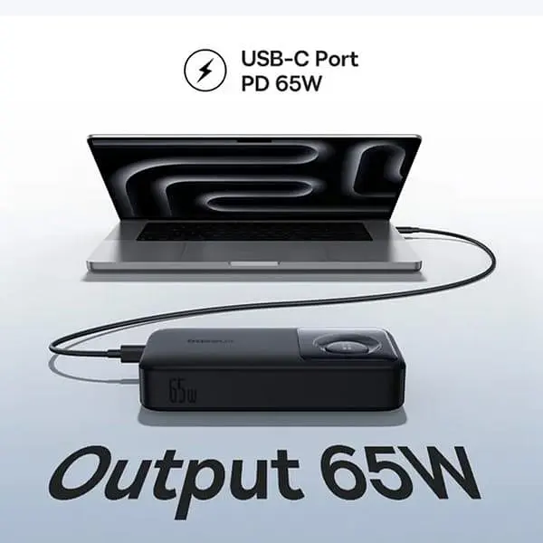 Внешний аккумулятор Baseus 65W 20000 mAh Free2pull Retractable For Macbook Laptop - фото 5