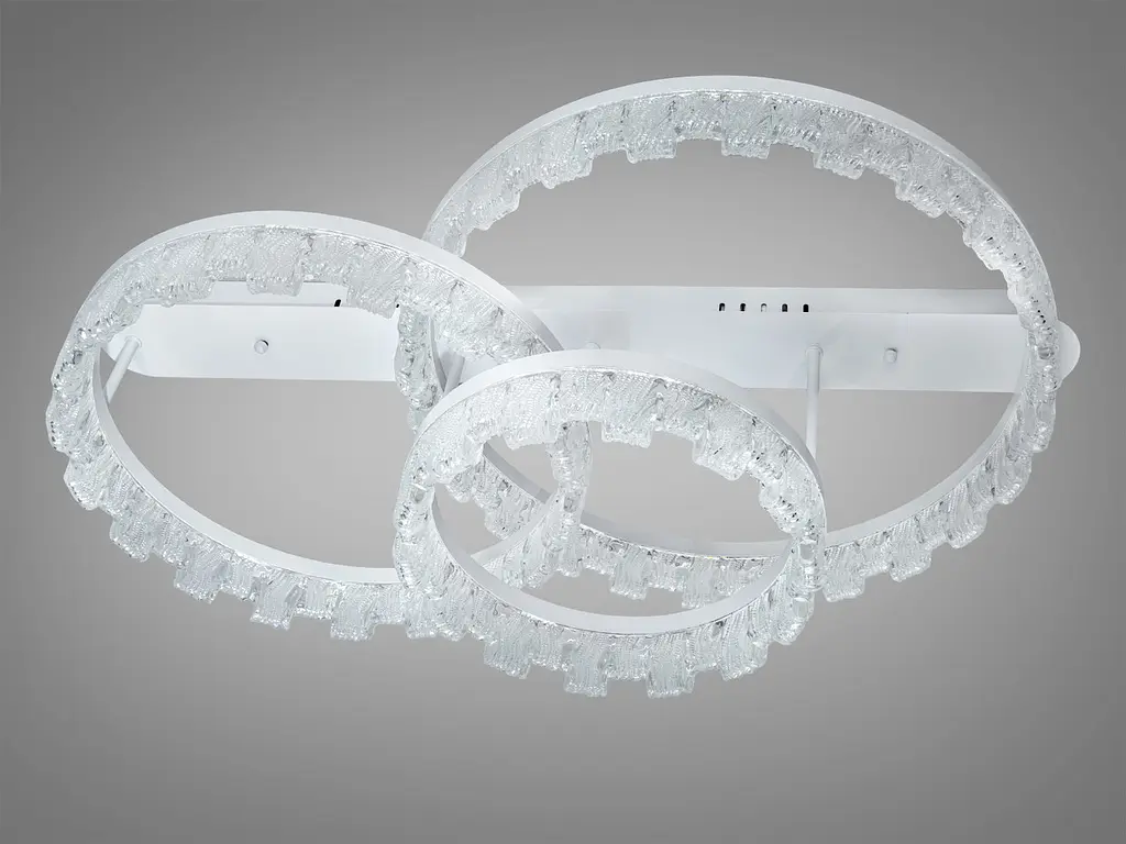 Стельова декоративна LED-люстра Diasha MX78205/500+400+300WH, потрійні акрилові кільця, 103W - фото 4