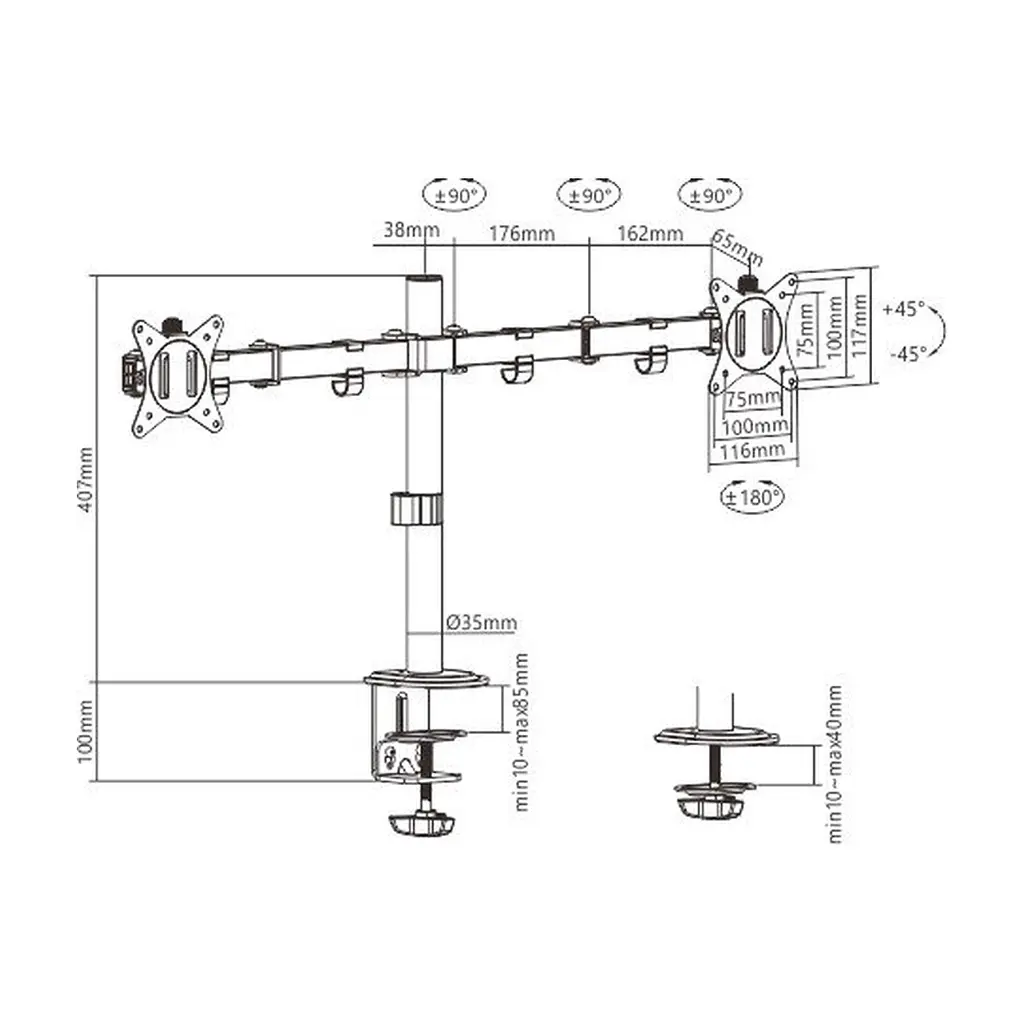 Кронштейн Gembird MA-D2-01 - фото 2
