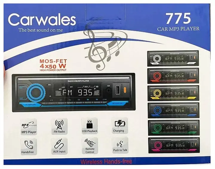 Автомагнитола 1Din Carwales JSD-775 Bluetooth автомобильная магнитола с подсветкой RGB Черный - фото 4