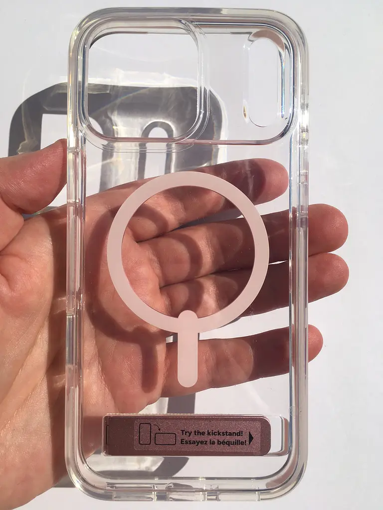 Чохол протиударний для iPhone 17 Pro Max ZAGG Gear4 Santa Cruz MagSafe KS Clear Case Прозорий з підставкою Рожевий - фото 6