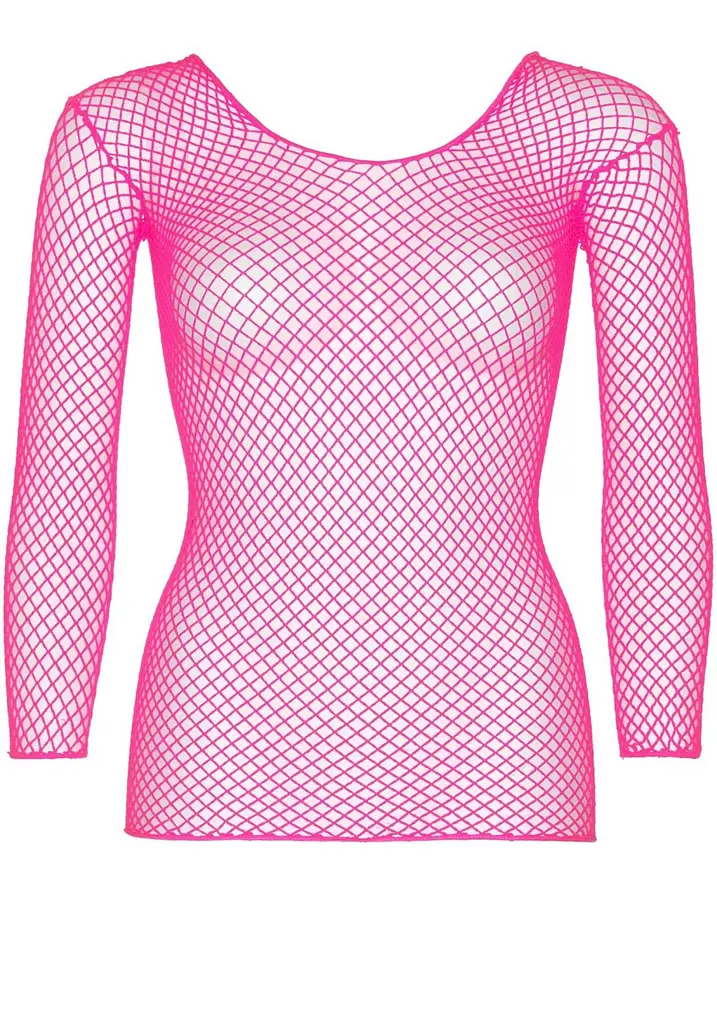 Сітчастий топ Leg Avenue Long Sleeves T-Shirts Neon Pink, One Size - фото 3