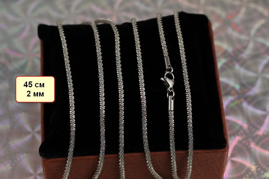 Ланцюг Xuping Jewelry плетіння Крихітка 45 см 2 мм сріблястий