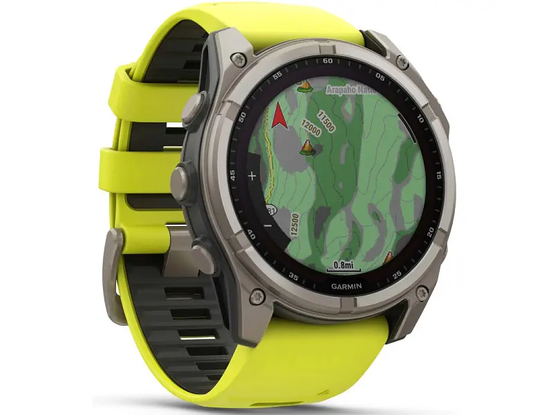 Спортивний годинник Garmin Fenix 8 51mm Solar Sapphire Titanium w. Amp Yellow/Graphite Silicone Band (010-02907-20/21) - фото 4