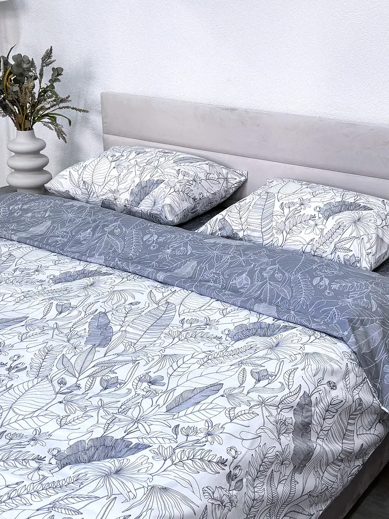 Комплект постільної білизни Ecotton полуторний 150х215 см сатин двосторонній білий (рис. 24312) (24929) - фото 5