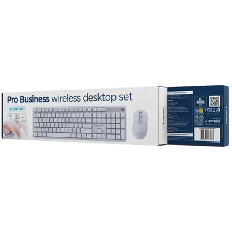 Клавіатура Gembird Silent Key Pro Business Wireless White (KBS-WMS-01-W-CYRL) - фото 4