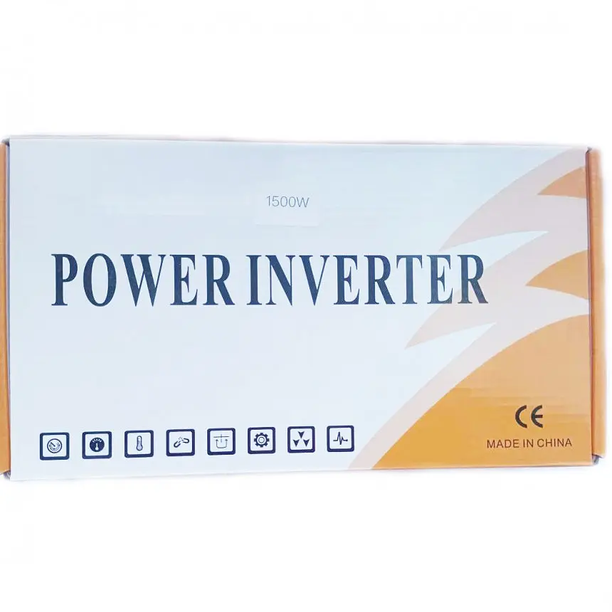 Автомобильный инвертор Solar Power Inverter 011 модифицированная синусоида Red 2 розетки 4 USB экран прикуриватель с 12V на 220V 1500W (11034) - фото 6