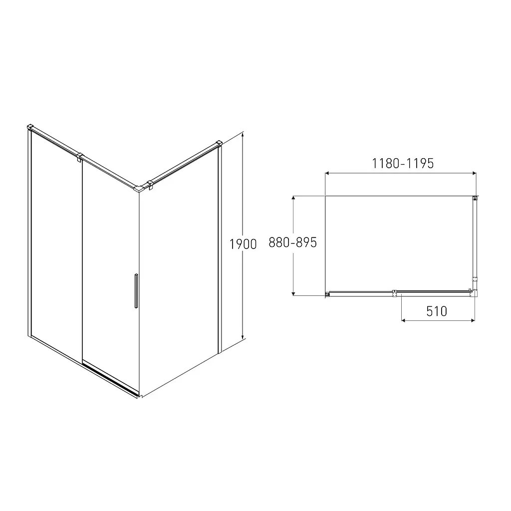 Душова кабіна Volle Libra 120x90 (без піддону) 10-22-244glass, Хром, Універсальна, тонований, хром - фото 7