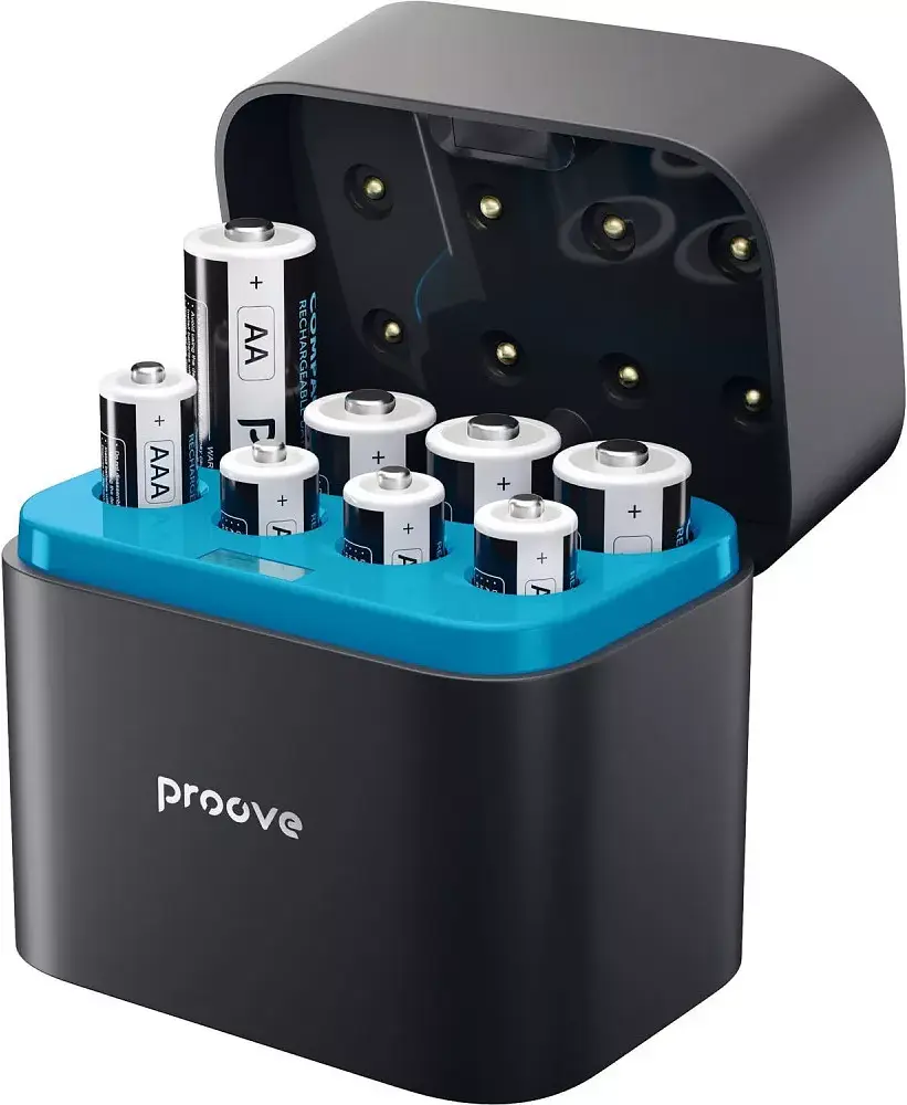 Зарядний пристрій з акумуляторами Proove Compact Station 8pcs (4xAAA + 4xAA) black (RBCS00000001) - фото 5