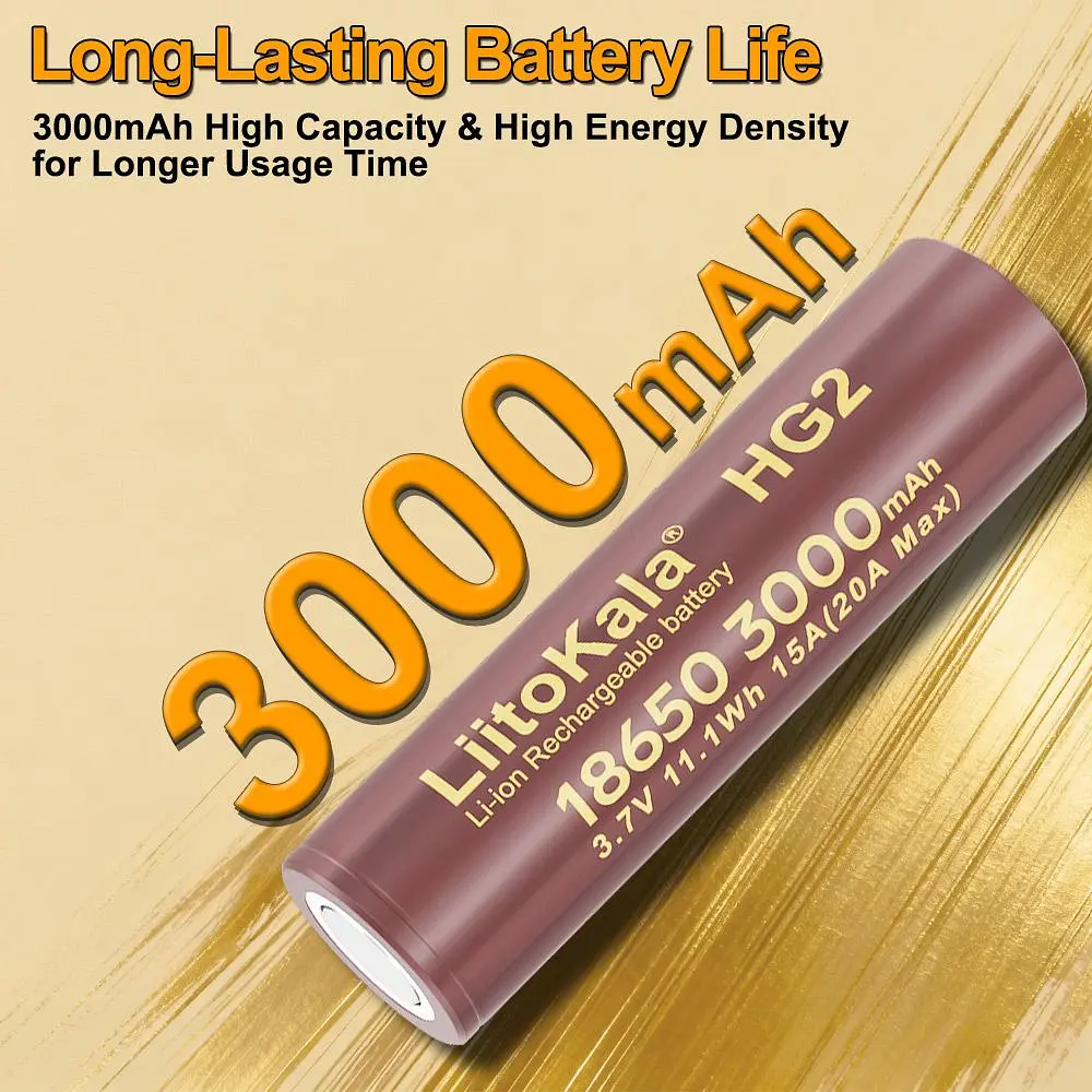 Акумулятор LiitoKala 18650 3000mAh Li-ion 1шт (Lii-HG2) [173782] - фото 6