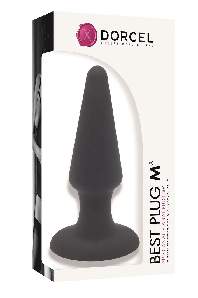 Анальний пробка м'який soft-touch силікон Dorcel Best Plug M, 13.5х4,1см, чорний