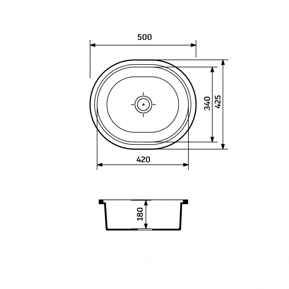 Кухонна мийка Adamant CIRCUM mokko 500x425x180 мм, без крила 50 см - фото 4