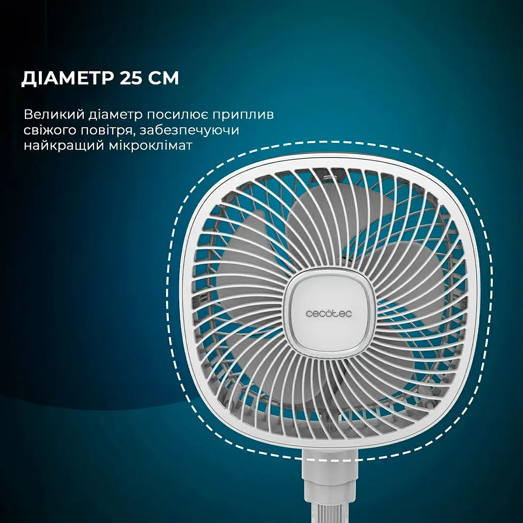 Вентилятор Cecotec Telescopic fan EnergySilence 1000 FoldAir Portable (CCTC-08361) [139718] - фото 8