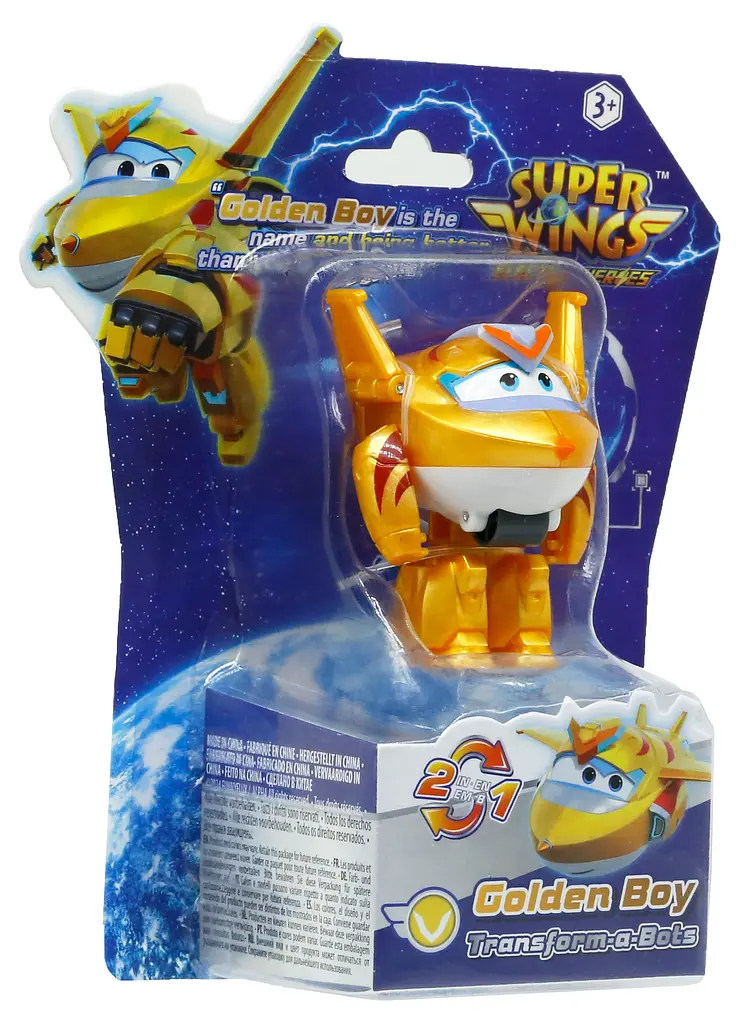 Ігрова фігурка-трансформер Super Wings Transform-a-Bots Золотий Хлопчик (Golden Boy) 5 см (EU780031) - фото 11
