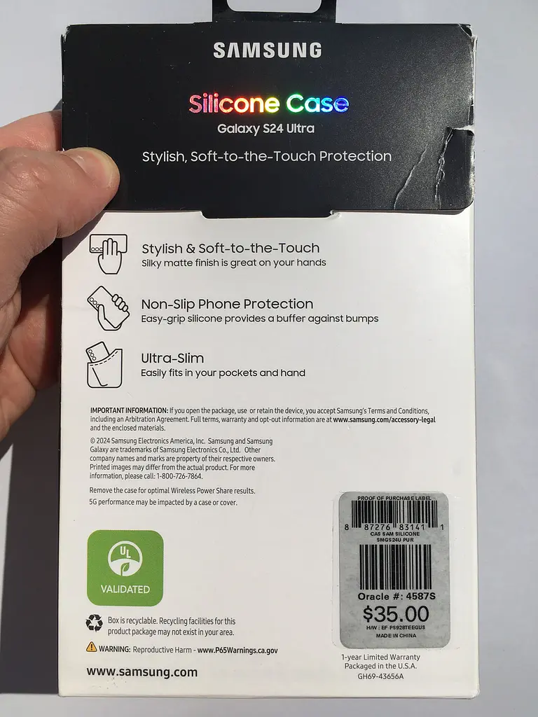 Оригінальний силіконовий чохол для Samsung Galaxy S24 Ultra Samsung Silicone Case Dark Violet EF-PS928TEEGWW (S928) - фото 4