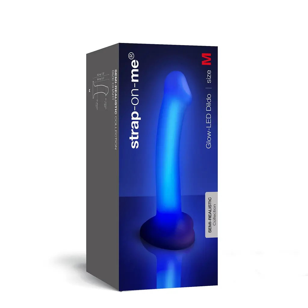 Ділдо, що світиться Strap-On-Me Glow-LED Dildo Purple M - фото 3