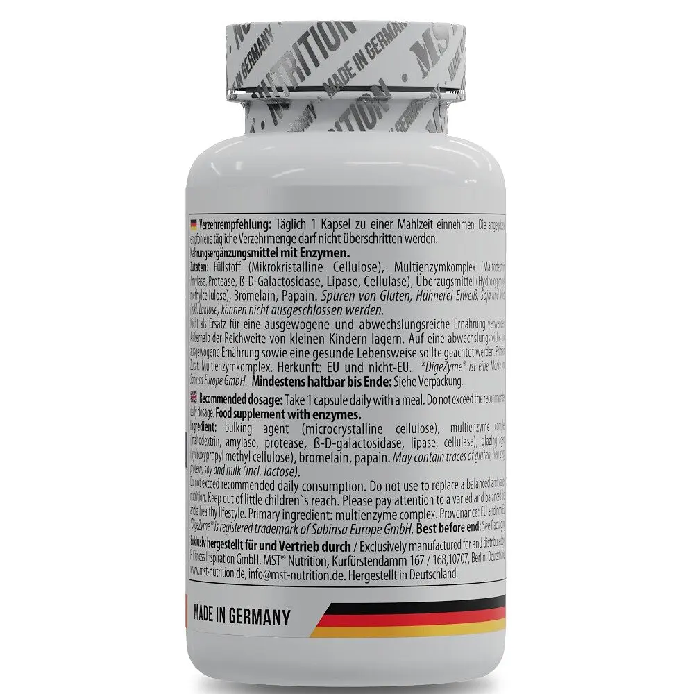 Комплекс травних ферментів MST Nutrition Enzymes DigeZyme, 60 капсул для підтримки шлунково-кишкового тракту - фото 2