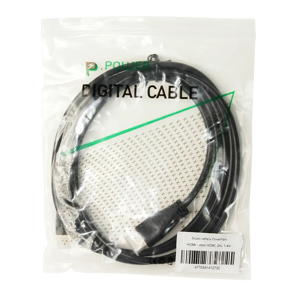 Кабель мультимедійний HDMI A to HDMI C (mini), 2.0m PowerPlant (KD00AS1273) - фото 3