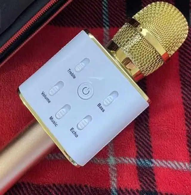 Портативний караоке мікрофон з підтримкою Bluetooth Q7 к7 2 динаміка бездротове dm karaoke ws 858 - фото 8