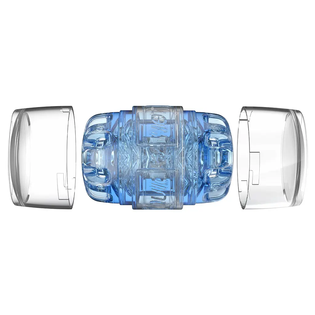 Мастурбатор Fleshlight Quickshot Turbo Blue Ice, компактний, чудово для пар і мінету - фото 5