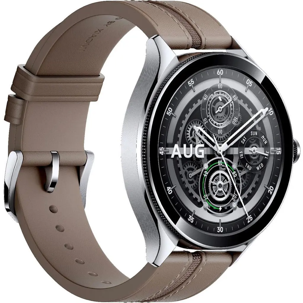 Годинник розумний Xiaomi Watch 2 Pro BHR7216GL сріблястий корпус коричневий ремінець шкіра - фото 2