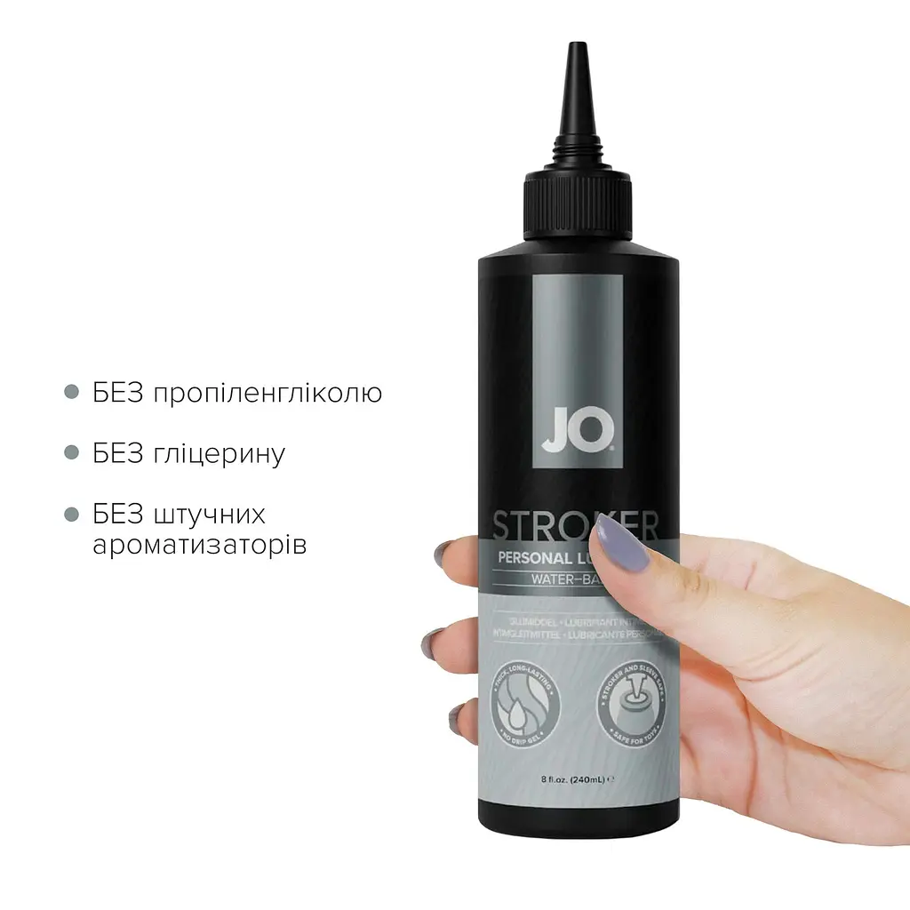 Лубрикант для мастурбаторів JO Stroker Lubricant 240 мл, на водній основі, густий, з аплікатором - фото 4